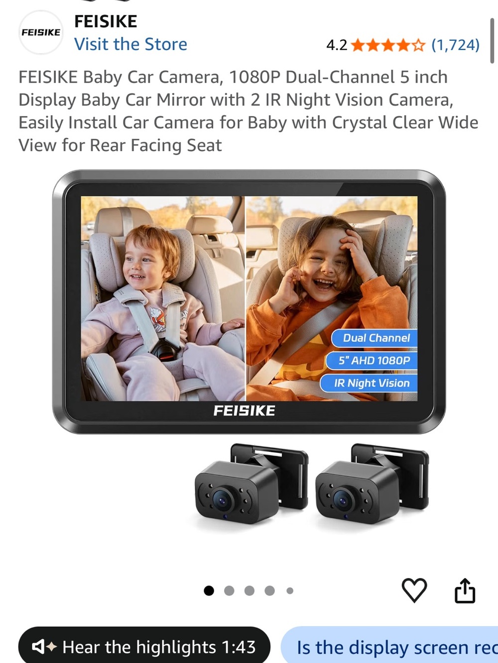 Dual baby car monitor - BRAND NEW !